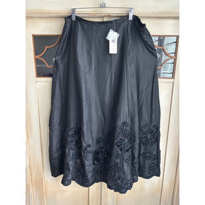 NWT Vintage Chicos Silk Lila Skirt in Midnight Fleur | Size 3 US XL